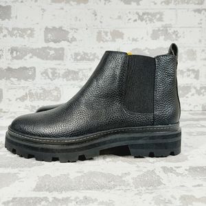 New Madewell Mariam Black Pebbled Leather Pull On Chelsea Boots i89